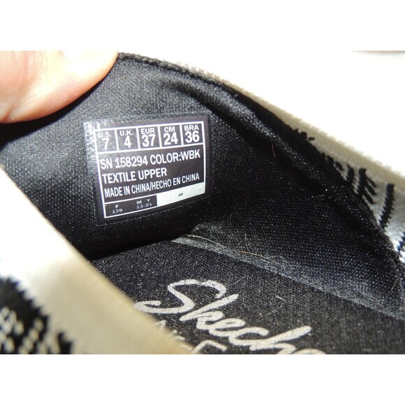 Skechers Cleo Snip Sweet Class Black White Stretchy Classic Ballet Flats Sz. 7 - Picture 7 of 7